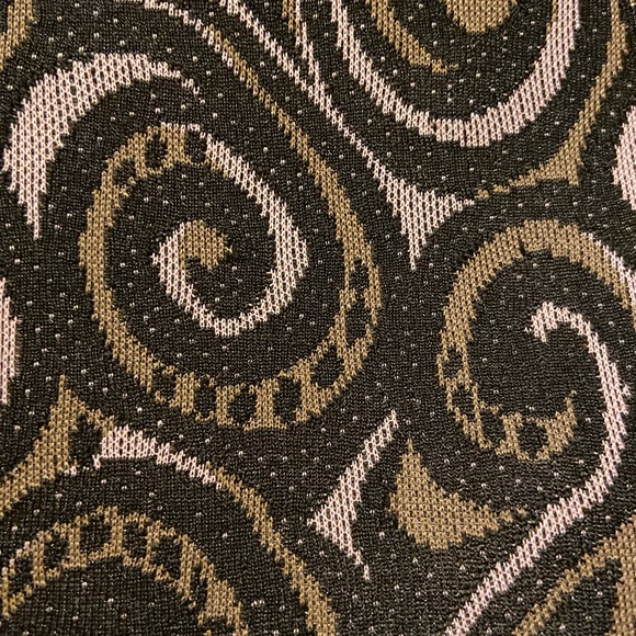 1970s Swirly Vintage Light Pink and Brown Fabric - Picture 4 of 5